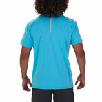 Short Sleeve Moisture-Wicking Active V-Neck T // Blue (S)