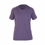 Short Sleeve Moisture-Wicking Active V-Neck T // Purple (M)
