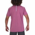 Short Sleeve Moisture-Wicking Active Henley // Purple (S)