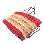 Jimmy Choo // Leather + Raffia Shoulder Tote Bag // Multi + Red // Pre-Owned