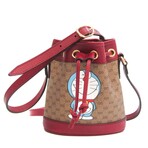 Gucci // GG Supreme Leather Doraemon Collaboration Shoulder Bag // Brown + Red // Pre-Owned