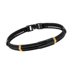 Stainless Steel + 18K Yellow Gold Cable Bracelet // 7.5" // Store Display