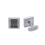 Stainless Steel + 18K White Gold Cufflinks // Store Display