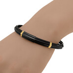 Stainless Steel + 18K Yellow Gold Cable Bracelet // 7.5" // Store Display