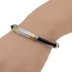 Stainless Steel + 18K Yellow Gold Bangle Bracelet // 7.5" // Store Display