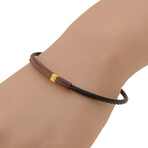 Stainless Steel + 18K Yellow Gold Cable Bracelet // 7" // Store Display