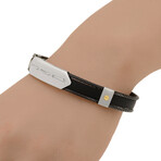 Stainless Steel + 18K Yellow Gold Bangle Bracelet // 8" // Store Display