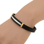 Stainless Steel + 18K Yellow Gold Cable Bracelet I // 7.5" // Store Display