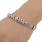 Stainless Steel + 18K Yellow Gold Gray Cable Bracelet // 7.5" // Store Display