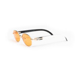 Men's Oval Orange Sunglasses // Buffalo Horn + 18k Gold