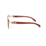 Men's Swarovski Sunglasses // 24k Gold + Cherry Wood