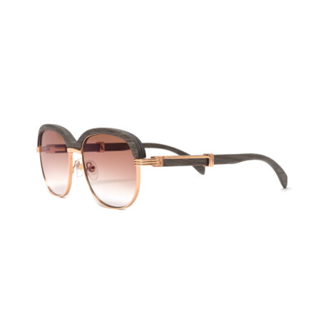 Men's High Roller Sunglasses // Gray Wood + 18k Gold