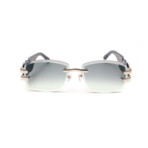 Men's Collector Sunglasses // Silver + Dark Blue Wood