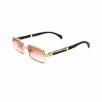 Men's Brigade Sunglasses // 18k Rose Gold + Black Wood