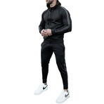 Men's Contrast Stripe Track Suit // Black (XS)