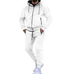 Men's Hex Print Track Suit // White (XL)