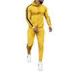 Men's Contrast Stripe Track Suit // Yellow (2XL)