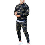 Men's Camouflage Track Suit // Navy + Olive (XS)