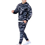 Men's Camouflage Track Suit // Light Blue + Navy (L)