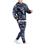 Men's Camouflage Track Suit // Light Blue + Navy (XL)