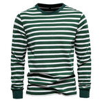 Striped Long Sleeve // Green + White (M)