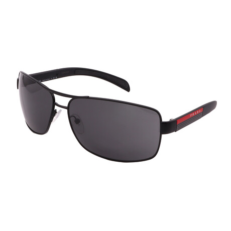 Prada Sport // Men's PS54IS 1BO1A1 Aviator Non- Polarized Sunglasses // Black + Dark Gray