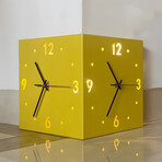 Backlit Corner Clock // Yellow