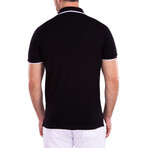 Solid Short Sleeve Polo Shirt // Black (3XL)
