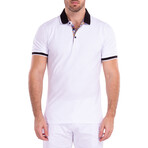 Solid Short Sleeve Polo Shirt // White (XL)