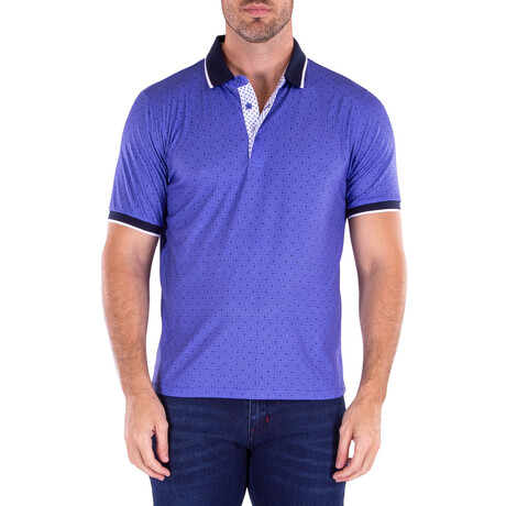 Half Button Short Sleeve Polo Shirt // Royal Blue (S)