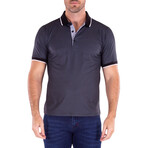Moroccan Pattern Short Sleeve Polo Shirt // Black (3XL)
