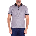 Half Button Short Sleeve Polo Shirt // Black + White (3XL)