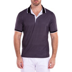 Contrast Triangle Pattern Short Sleeve Polo Shirt // Black (2XL)
