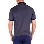 Moroccan Pattern Short Sleeve Polo Shirt // Black (M)