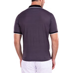Contrast Triangle Pattern Short Sleeve Polo Shirt // Black (M)