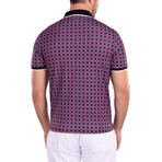 Tartan Plaid Short Sleeve Polo Shirt // Black + Red (2XL)