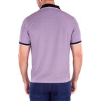 Geometric Pattern Short Sleeve Short Sleeve Polo Shirt // White (XL)