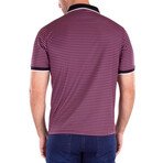 Geometric Pattern Short Sleeve Short Sleeve Polo Shirt // Purple (S)