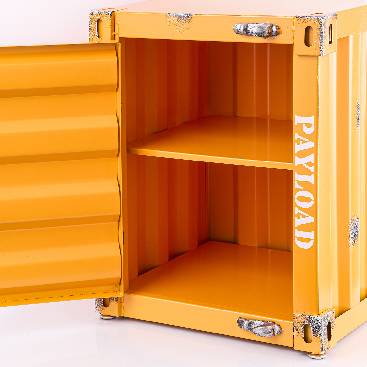 Container Side Table // One Door // Orange Industrial Container End Tables Touch of Modern