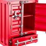 Container Side Table // Two Door // Red