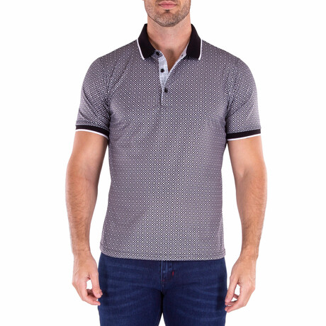 Half Button Short Sleeve Polo Shirt V2 // Black (S)
