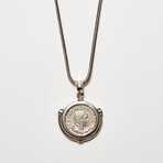 Ancient Roman Empress Silver Coin Pendant // 244-248 AD