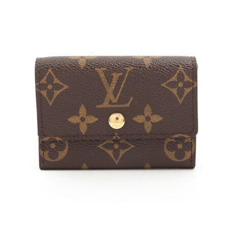 Louis Vuitton Monogram Porte Monnaie Plat Coin Case // Brown
