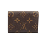 Louis Vuitton Monogram Porte Monnaie Plat Coin Case // Brown