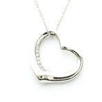 Tiffany & Co. // Platinum Open Heart Diamond Necklace // 15.55" // Store Display