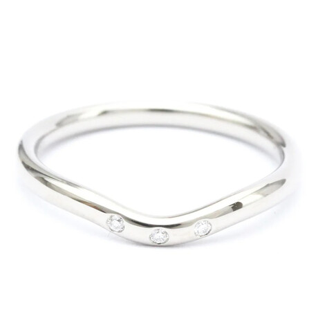 Tiffany & Co. // Platinum Curved Ring With Diamond // Ring Size: 6.5 // Store Display