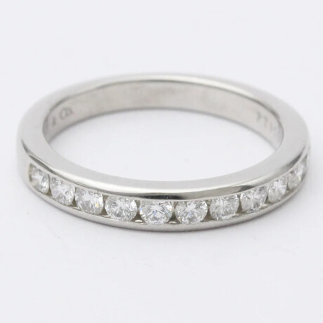 Tiffany & Co. // Platinum Channel Setting Half Eternity Ring With Diamond // Ring Size: 5.5 // Store Display