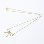 Tiffany & Co. // 18k Yellow Gold Bow Ribbon Necklace // 15.74" // Store Display