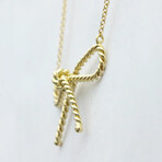 Tiffany & Co. // 18k Yellow Gold Bow Ribbon Necklace // 15.74" // Store Display