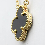 Van Cleef & Arpels // 18k Yellow Gold Vintage Alhambra Onyx Necklace // 16.53"-18.5" // Store Display